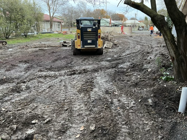 Dirtworks' heavy machinery in action during site preparation for a new car park.