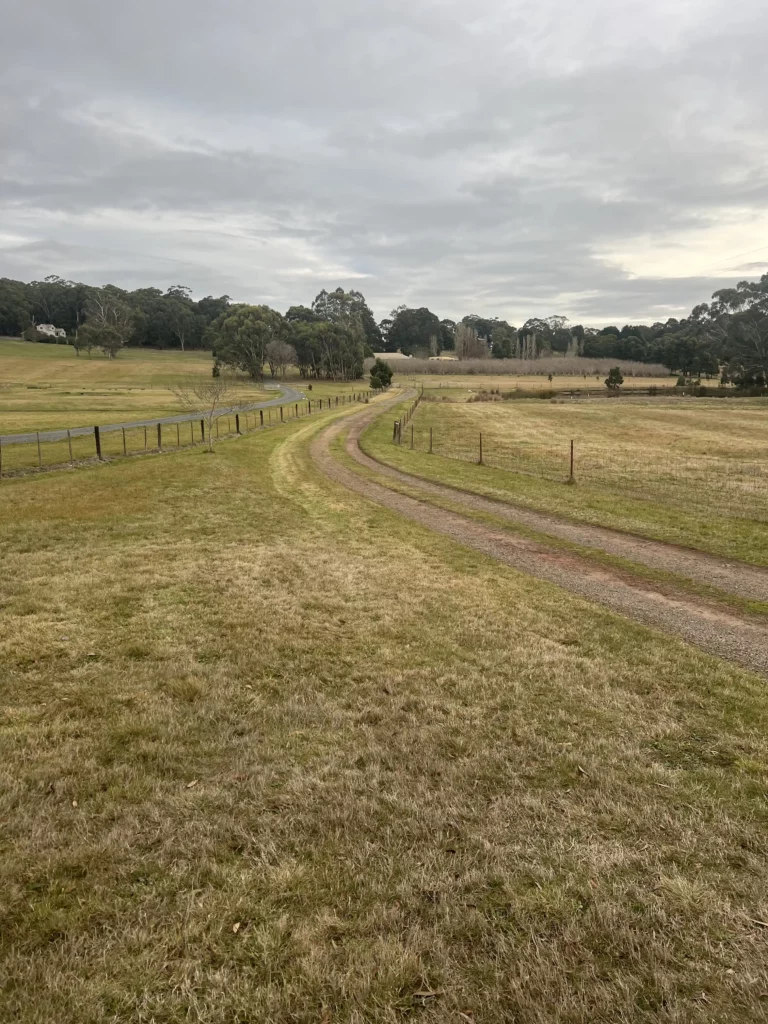 Rural driveway in Ballarat before adding road base