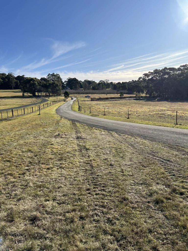 Smooth driveway completed at a rural property in Ballarat